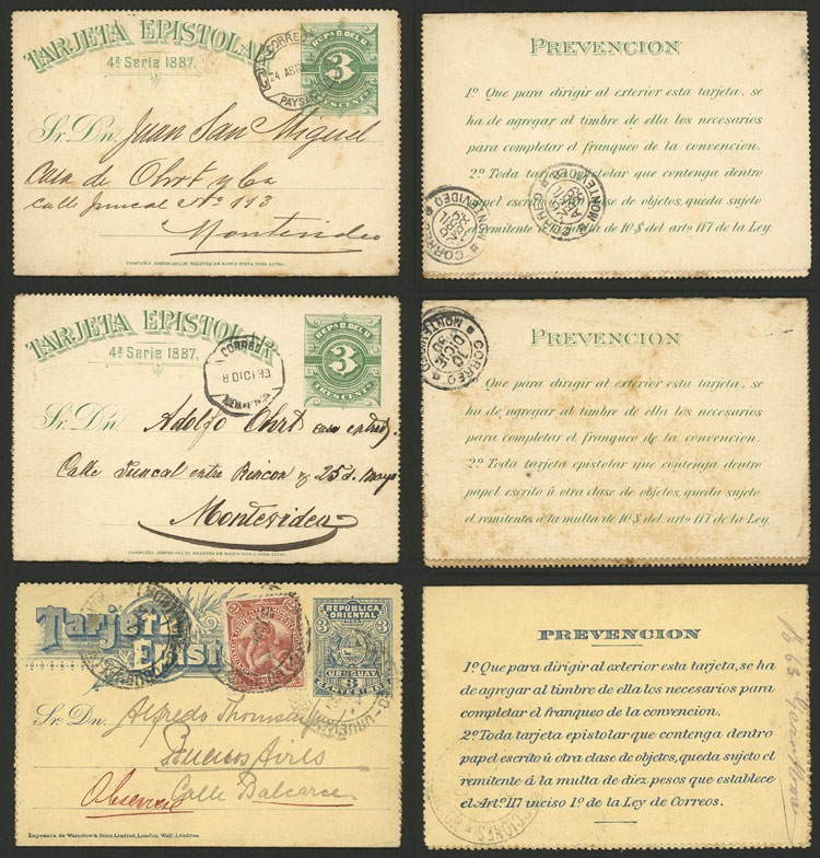 Lot 3448 - Uruguay postal history -  Guillermo Jalil - Philatino Auction # 2317 WORLDWIDE + ARGENTINA: Special May auction