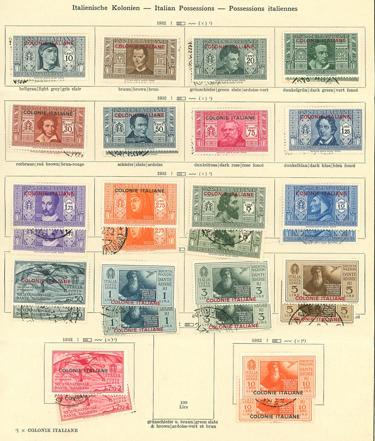 Lot 1932 - italian colonies Lots and Collections - Guillermo Jalil - Philatino Auction # 2317 WORLDWIDE + ARGENTINA: Special May auction Lot 1932 - italian colonies Lots and Collections - Guillermo Jalil - Philatino Auction # 2317 WORLDWIDE + ARGENTINA: Special May auction