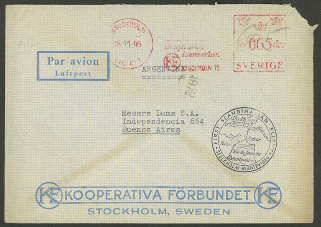 Lot 3225 - Sweden postal history -  Guillermo Jalil - Philatino Auction # 2317 WORLDWIDE + ARGENTINA: Special May auction