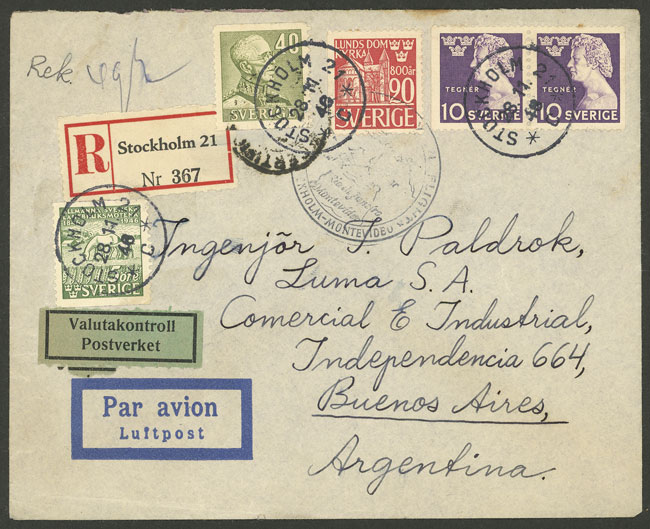 Lot 3226 - Sweden postal history -  Guillermo Jalil - Philatino Auction # 2317 WORLDWIDE + ARGENTINA: Special May auction
