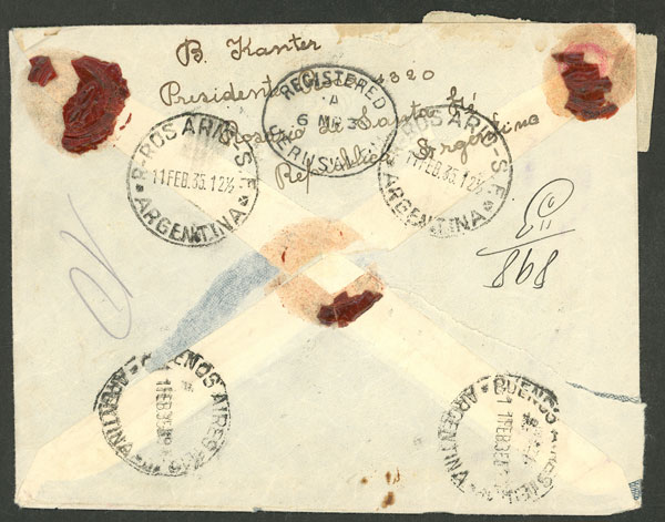 Lot 1036 - Argentina postal history -  Guillermo Jalil - Philatino Auction # 2317 WORLDWIDE + ARGENTINA: Special May auction