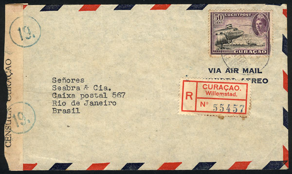Lot 1995 - curacao postal history - Guillermo Jalil - Philatino Auction # 2317 WORLDWIDE + ARGENTINA: Special May auction Lot 1995 - curacao postal history - Guillermo Jalil - Philatino Auction # 2317 WORLDWIDE + ARGENTINA: Special May auction