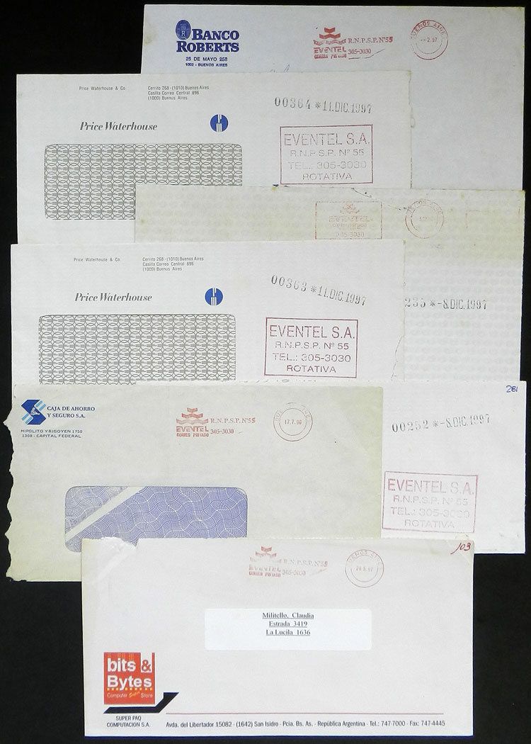 Lot 1354 - Argentina private posts -  Guillermo Jalil - Philatino Auction # 2318 ARGENTINA: very attractive auction