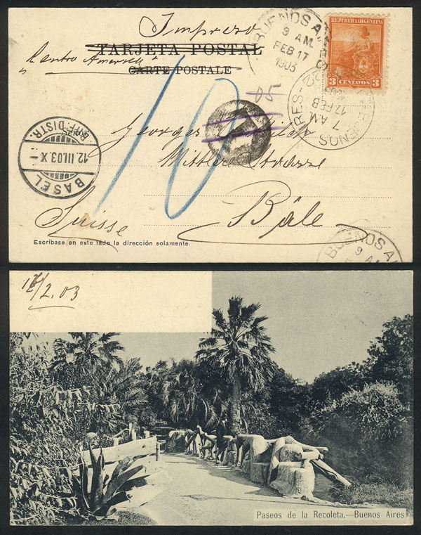 Lot 255 - Argentina postal history -  Guillermo Jalil - Philatino Auction # 2322 ARGENTINA: Special June auction