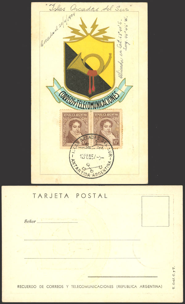 Lot 3 - argentine antarctica postal history - Guillermo Jalil - Philatino Auction # 2323 ARGENTINA: very attractive auction Lot 3 - argentine antarctica postal history - Guillermo Jalil - Philatino Auction # 2323 ARGENTINA: very attractive auction