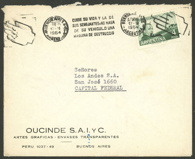 Lot 1332 - Argentina postal history - Guillermo Jalil - Philatino Auction # 2324 ARGENTINA: Lot 1332 - Argentina postal history - Guillermo Jalil - Philatino Auction # 2324 ARGENTINA: