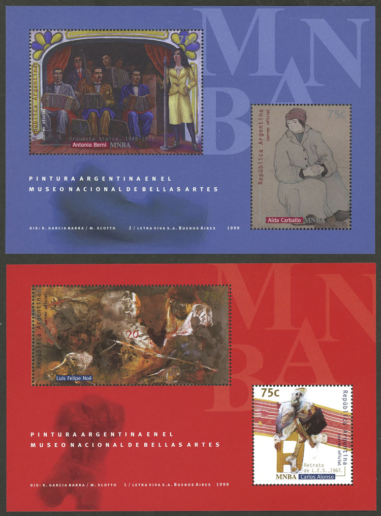 Lot 1169 - Argentina souvenir sheets -  Guillermo Jalil - Philatino Auction # 2324 ARGENTINA: 