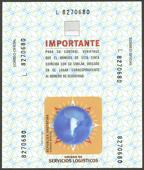 Lot 1217 - Argentina parcel post seals -  Guillermo Jalil - Philatino Auction # 2324 ARGENTINA: 