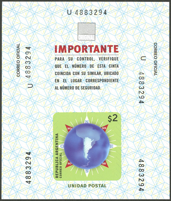 Lot 1218 - Argentina parcel post seals -  Guillermo Jalil - Philatino Auction # 2324 ARGENTINA: 