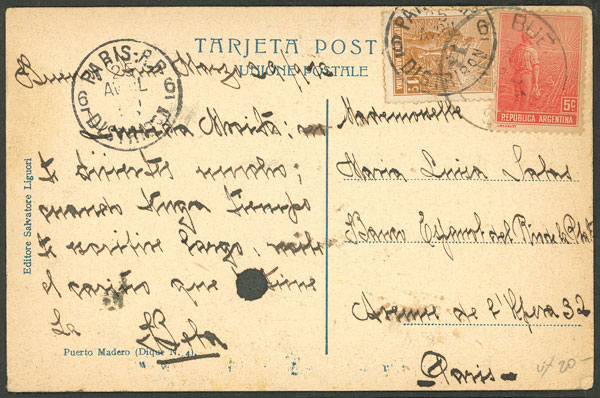 Lot 1292 - Argentina postal history - Guillermo Jalil - Philatino Auction # 2324 ARGENTINA: Lot 1292 - Argentina postal history - Guillermo Jalil - Philatino Auction # 2324 ARGENTINA: