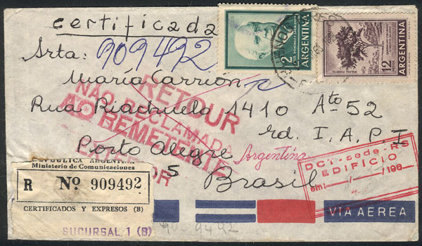 Lot 1333 - Argentina postal history - Guillermo Jalil - Philatino Auction # 2324 ARGENTINA: Lot 1333 - Argentina postal history - Guillermo Jalil - Philatino Auction # 2324 ARGENTINA:
