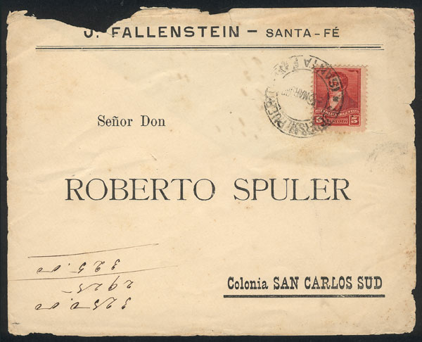 Lot 1283 - Argentina postal history - Guillermo Jalil - Philatino Auction # 2324 ARGENTINA: Lot 1283 - Argentina postal history - Guillermo Jalil - Philatino Auction # 2324 ARGENTINA: