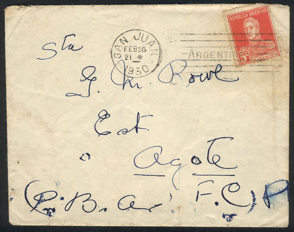 Lot 1295 - Argentina postal history - Guillermo Jalil - Philatino Auction # 2324 ARGENTINA: Lot 1295 - Argentina postal history - Guillermo Jalil - Philatino Auction # 2324 ARGENTINA: