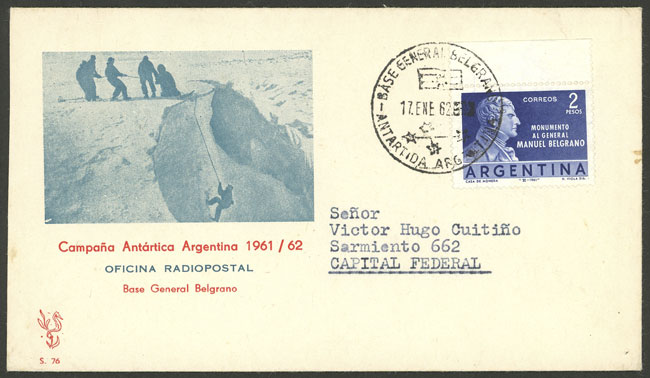Lot 7 - argentine antarctica postal history - Guillermo Jalil - Philatino Auction # 2325 ARGENTINA: Special auction with very low starts and lots for collectors of every level! Lot 7 - argentine antarctica postal history - Guillermo Jalil - Philatino Auction # 2325 ARGENTINA: Special auction with very low starts and lots for collectors of every level!