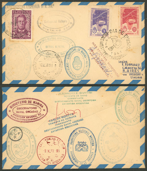 Lot 6 - argentine antarctica postal history - Guillermo Jalil - Philatino Auction # 2325 ARGENTINA: Special auction with very low starts and lots for collectors of every level! Lot 6 - argentine antarctica postal history - Guillermo Jalil - Philatino Auction # 2325 ARGENTINA: Special auction with very low starts and lots for collectors of every level!