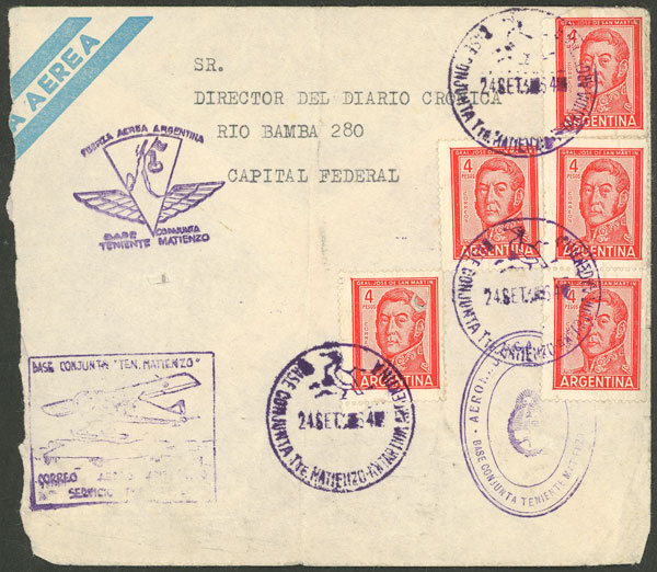 Lot 9 - argentine antarctica postal history - Guillermo Jalil - Philatino Auction # 2325 ARGENTINA: Special auction with very low starts and lots for collectors of every level! Lot 9 - argentine antarctica postal history - Guillermo Jalil - Philatino Auction # 2325 ARGENTINA: Special auction with very low starts and lots for collectors of every level!