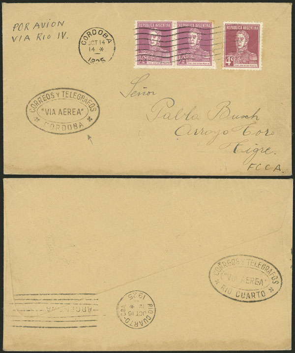 Lot 254 - Argentina postal history -  Guillermo Jalil - Philatino Auction # 2327 ARGENTINA: Special July auction