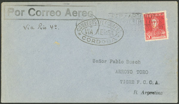 Lot 259 - Argentina postal history -  Guillermo Jalil - Philatino Auction # 2327 ARGENTINA: Special July auction