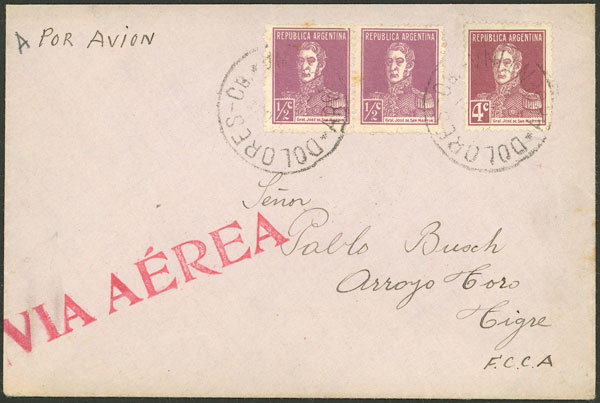 Lot 255 - Argentina postal history -  Guillermo Jalil - Philatino Auction # 2327 ARGENTINA: Special July auction