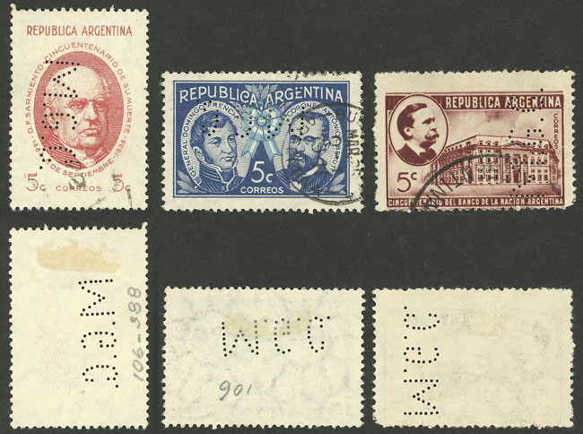 Lot 209 - Argentina perfins - Guillermo Jalil - Philatino Auction # 2328 ARGENTINA: Special July auction (second part) Lot 209 - Argentina perfins - Guillermo Jalil - Philatino Auction # 2328 ARGENTINA: Special July auction (second part)