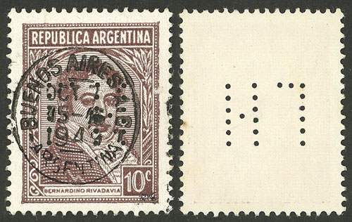 Lot 208 - Argentina perfins - Guillermo Jalil - Philatino Auction # 2328 ARGENTINA: Special July auction (second part) Lot 208 - Argentina perfins - Guillermo Jalil - Philatino Auction # 2328 ARGENTINA: Special July auction (second part)