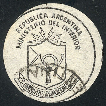 Lot 1320 - Argentina telegraph seals -  Guillermo Jalil - Philatino Auction # 2339 ARGENTINA: Budget auction with very good material of all periods, including rarities!