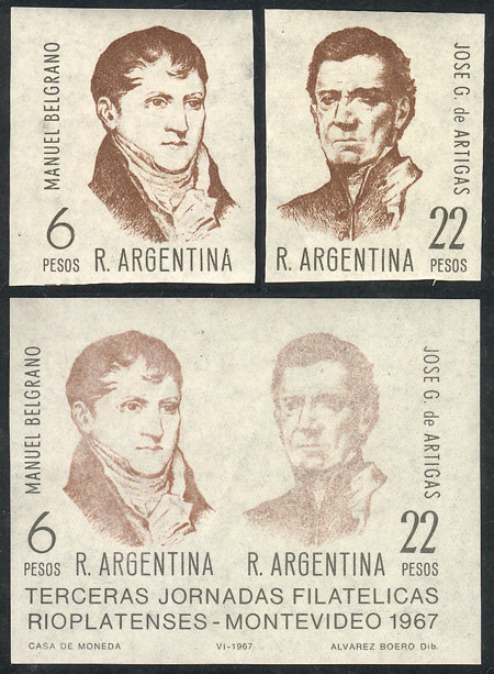 Lot 1150 - Argentina souvenir sheets -  Guillermo Jalil - Philatino Auction # 2339 ARGENTINA: Budget auction with very good material of all periods, including rarities!