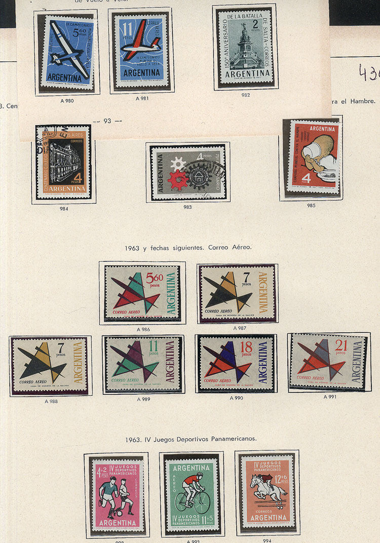 Lot 817 - Argentina general issues -  Guillermo Jalil - Philatino Auction # 2339 ARGENTINA: Budget auction with very good material of all periods, including rarities!