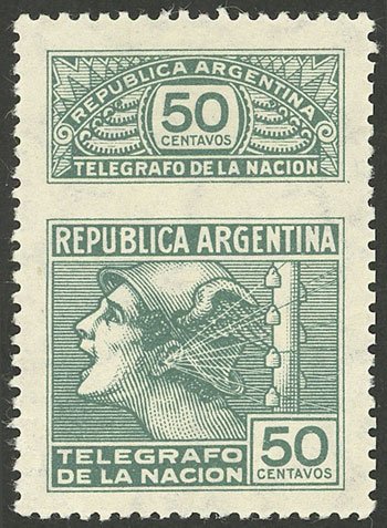 Lot 1310 - Argentina telegraph stamps -  Guillermo Jalil - Philatino Auction # 2339 ARGENTINA: Budget auction with very good material of all periods, including rarities!