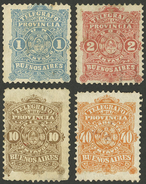 Lot 1312 - Argentina telegraph stamps -  Guillermo Jalil - Philatino Auction # 2339 ARGENTINA: Budget auction with very good material of all periods, including rarities!