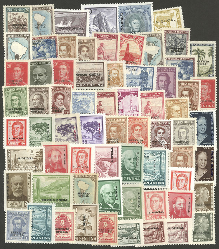 Lot 1303 - Argentina OFFICIAL STAMPS - LOTS -  Guillermo Jalil - Philatino Auction # 2339 ARGENTINA: Budget auction with very good material of all periods, including rarities!