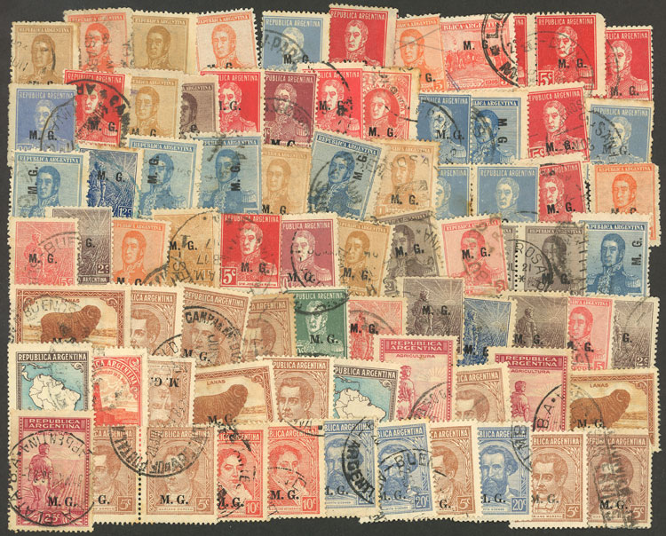 Lot 1302 - Argentina OFFICIAL STAMPS - LOTS -  Guillermo Jalil - Philatino Auction # 2339 ARGENTINA: Budget auction with very good material of all periods, including rarities!