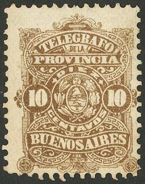 Lot 1314 - Argentina telegraph stamps -  Guillermo Jalil - Philatino Auction # 2339 ARGENTINA: Budget auction with very good material of all periods, including rarities!