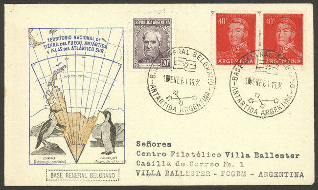 Lot 4 - argentine antarctica postal history - Guillermo Jalil - Philatino Auction # 2339 ARGENTINA: Budget auction with very good material of all periods, including rarities! Lot 4 - argentine antarctica postal history - Guillermo Jalil - Philatino Auction # 2339 ARGENTINA: Budget auction with very good material of all periods, including rarities!