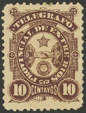 Lot 1317 - Argentina telegraph stamps -  Guillermo Jalil - Philatino Auction # 2339 ARGENTINA: Budget auction with very good material of all periods, including rarities!