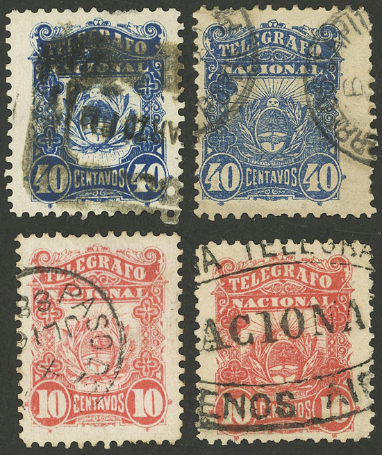 Lot 1307 - Argentina telegraph stamps -  Guillermo Jalil - Philatino Auction # 2339 ARGENTINA: Budget auction with very good material of all periods, including rarities!