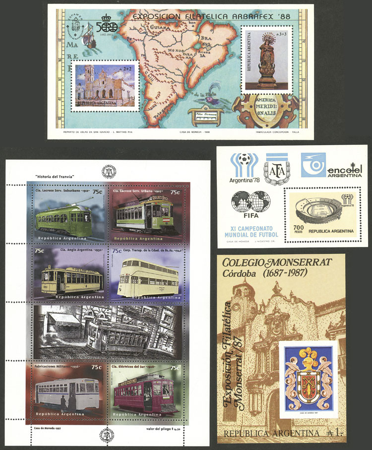 Lot 1181 - Argentina souvenir sheets -  Guillermo Jalil - Philatino Auction # 2339 ARGENTINA: Budget auction with very good material of all periods, including rarities!