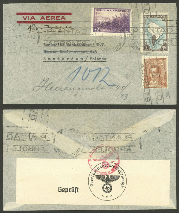 Lot 1410 - Argentina postal history -  Guillermo Jalil - Philatino Auction # 2339 ARGENTINA: Budget auction with very good material of all periods, including rarities!