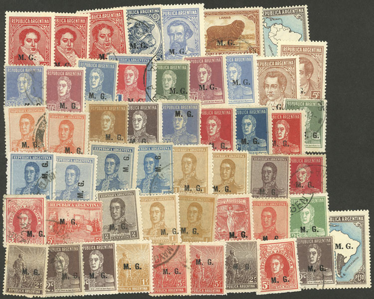 Lot 1199 - Argentina official stamps -  Guillermo Jalil - Philatino Auction # 2339 ARGENTINA: Budget auction with very good material of all periods, including rarities!