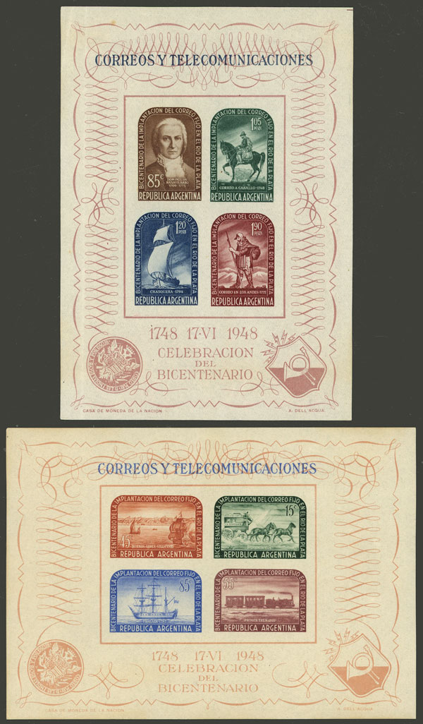 Lot 1139 - Argentina souvenir sheets -  Guillermo Jalil - Philatino Auction # 2339 ARGENTINA: Budget auction with very good material of all periods, including rarities!
