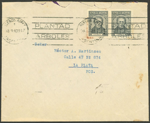 Lot 1409 - Argentina postal history -  Guillermo Jalil - Philatino Auction # 2339 ARGENTINA: Budget auction with very good material of all periods, including rarities!