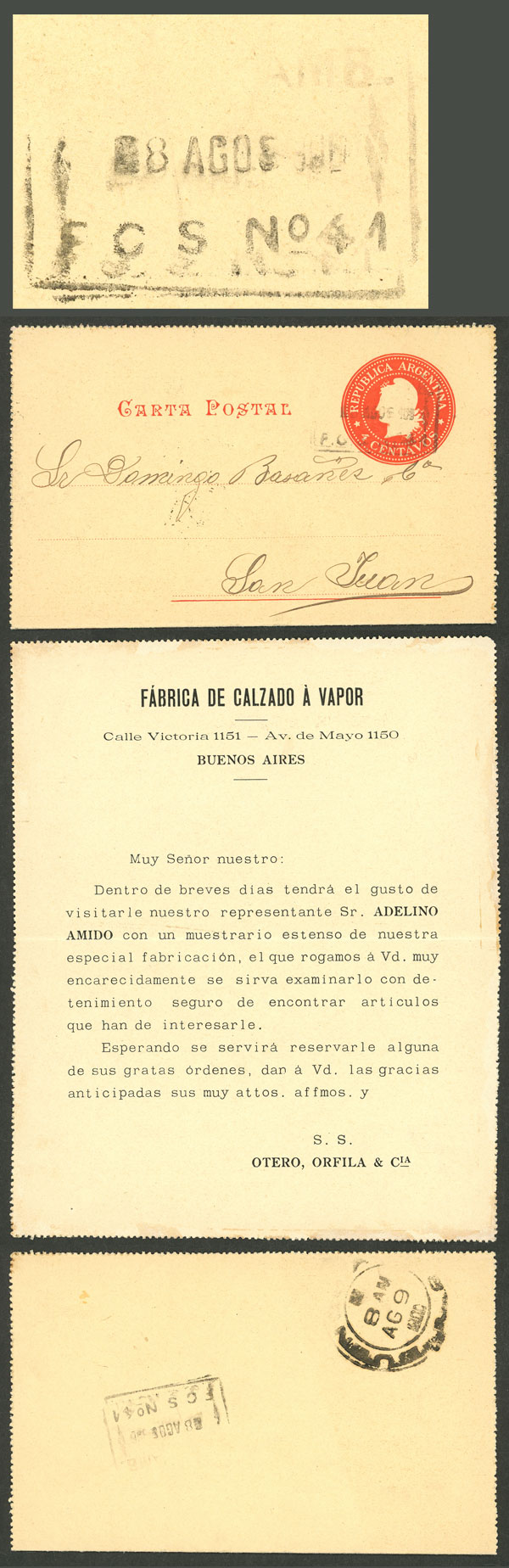 Lot 1387 - Argentina postal history - Guillermo Jalil - Philatino Auction # 2339 ARGENTINA: Budget auction with very good material of all periods, including rarities! Lot 1387 - Argentina postal history - Guillermo Jalil - Philatino Auction # 2339 ARGENTINA: Budget auction with very good material of all periods, including rarities!