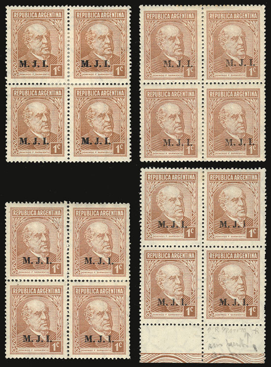 Lot 1233 - Argentina official stamps -  Guillermo Jalil - Philatino Auction # 2339 ARGENTINA: Budget auction with very good material of all periods, including rarities!