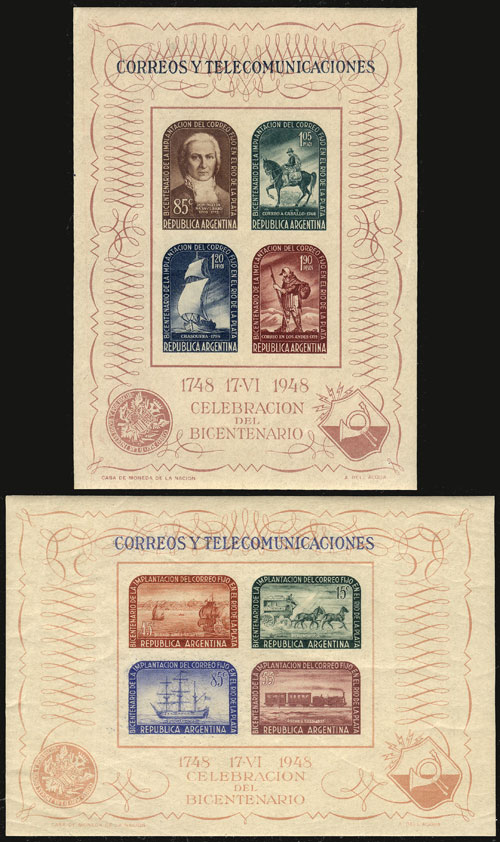 Lot 1137 - Argentina souvenir sheets -  Guillermo Jalil - Philatino Auction # 2339 ARGENTINA: Budget auction with very good material of all periods, including rarities!