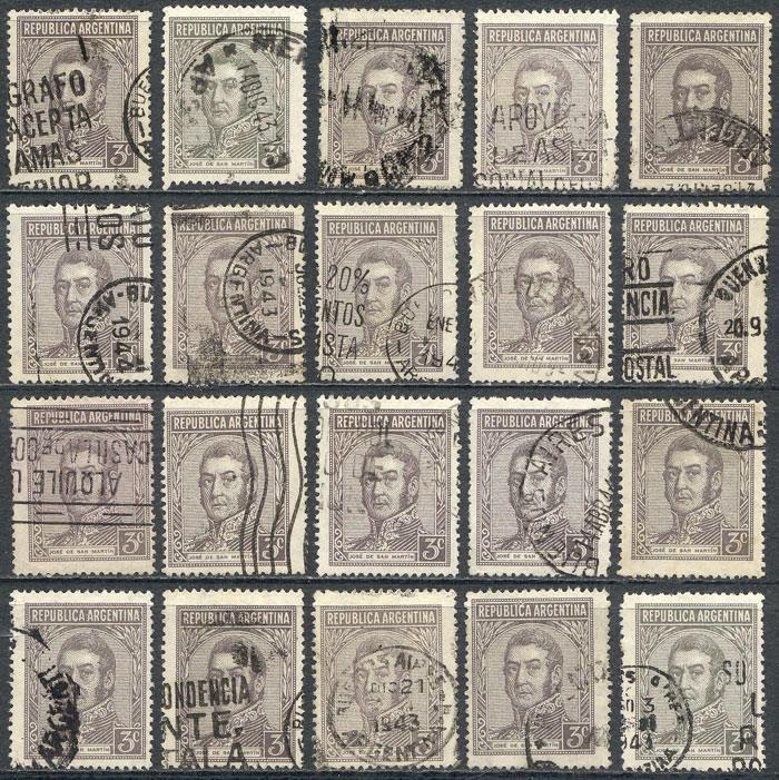 Lot 356 - Argentina general issues -  Guillermo Jalil - Philatino Auction # 2339 ARGENTINA: Budget auction with very good material of all periods, including rarities!
