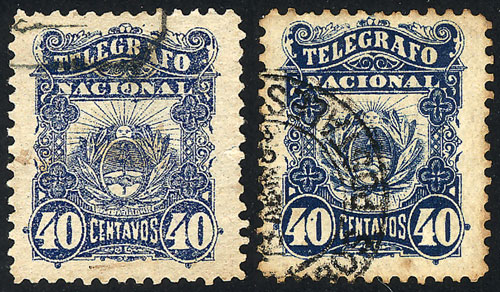 Lot 1308 - Argentina telegraph stamps -  Guillermo Jalil - Philatino Auction # 2339 ARGENTINA: Budget auction with very good material of all periods, including rarities!