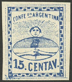 Lot 14 - Argentina confederation -  Guillermo Jalil - Philatino Auction # 2330 ARGENTINA: Very enjoyable general auction, with a lot of interesting material of all periods!!