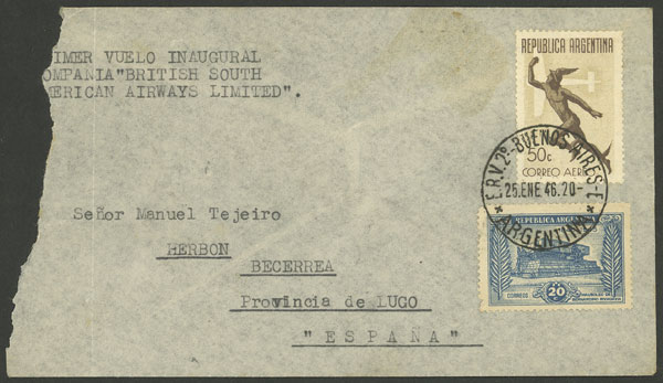 Lot 1265 - Argentina postal history -  Guillermo Jalil - Philatino Auction # 2332 ARGENTINA: General sale with lots at very low starts!
