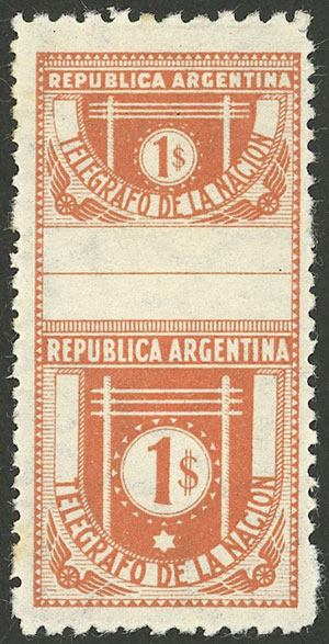 Lot 1213 - Argentina telegraph stamps -  Guillermo Jalil - Philatino Auction # 2332 ARGENTINA: General sale with lots at very low starts!