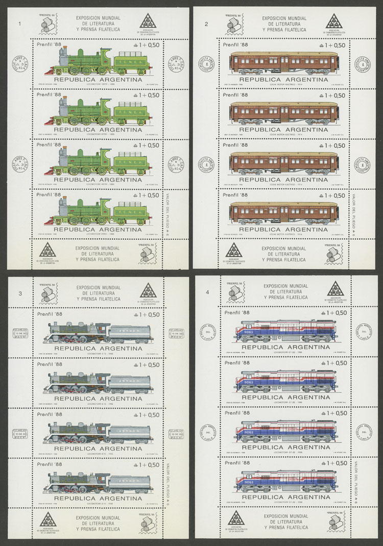 Lot 1170 - Argentina souvenir sheets - Guillermo Jalil - Philatino Auction # 2332 ARGENTINA: General sale with lots at very low starts! Lot 1170 - Argentina souvenir sheets - Guillermo Jalil - Philatino Auction # 2332 ARGENTINA: General sale with lots at very low starts!